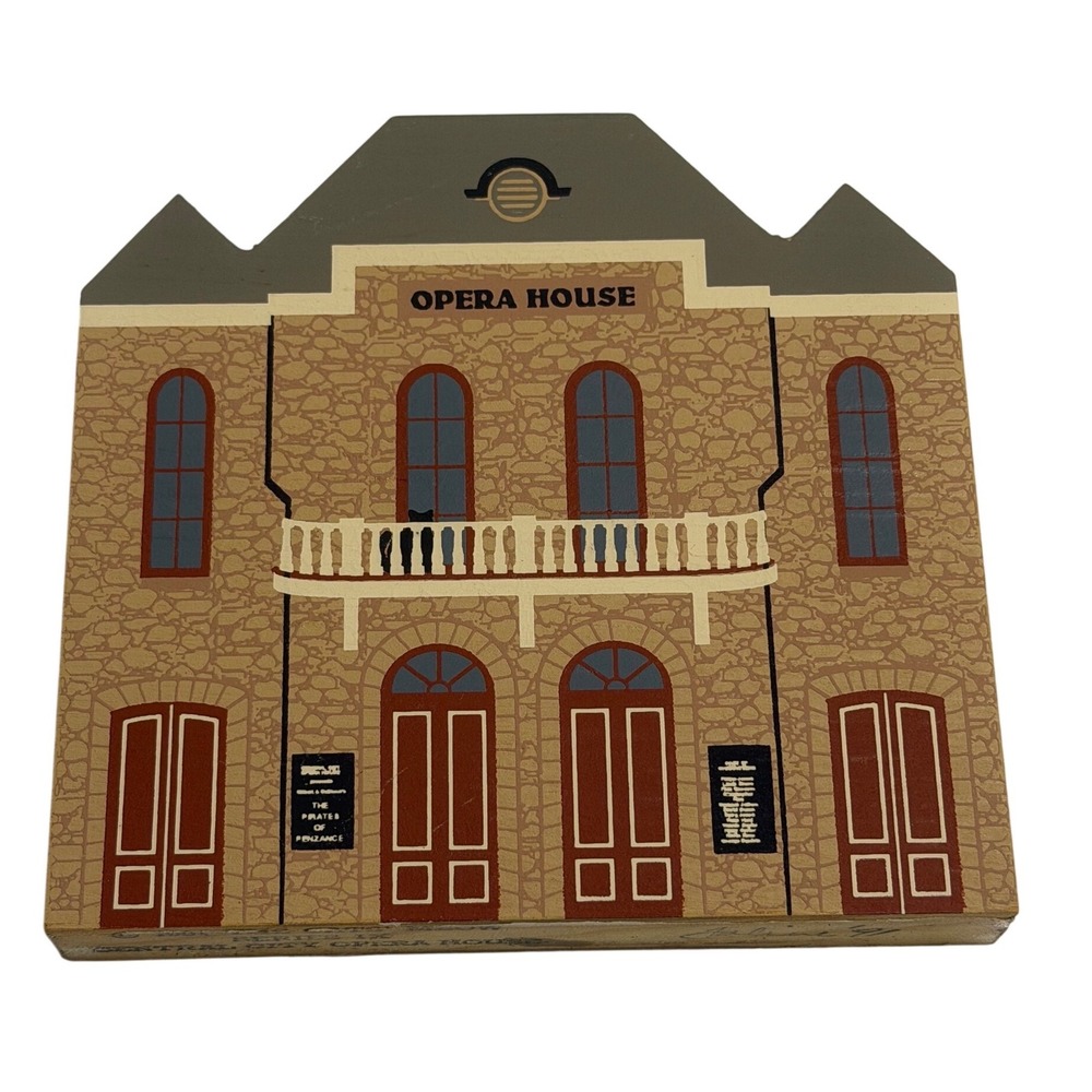 VTG The Cat's Meow Village Central City Opera House Brown Wood Shelf Sitter 1991